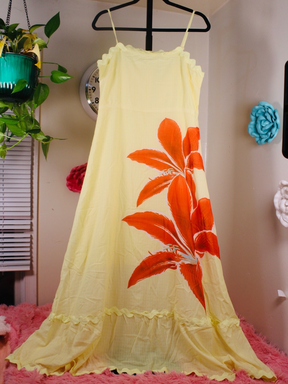 Most Loved Yellow Floral Maxi Dress Size L Cottagecore Vacation Dress